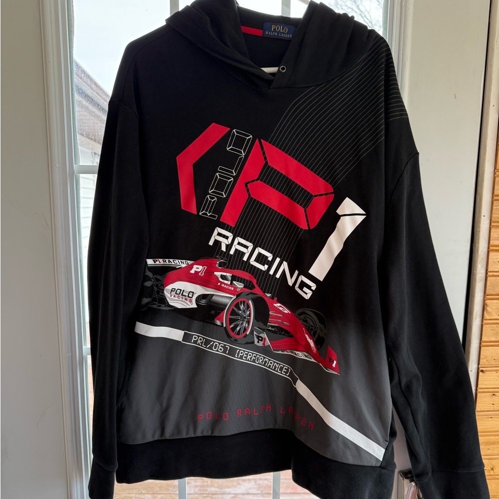 Polo Ralph Lauren P1 Racing Interlock Black Red Hoodie